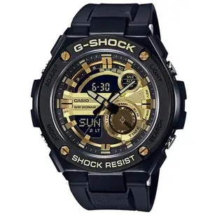 【CASIO 卡西歐】G-SHOCK 型男必備 雙顯錶 橡膠錶帶 防水200米(GST-210B-1A9)