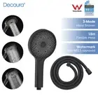 Decaura Hand Held Shower Head with Shower Hose Large 3-Mode Spray Matte Black
