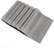 Dinner Table Placemats Waterproof Anti-Slip Durable PVC Table Mats -EXCO Set of 6 Placemat Gray