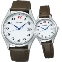 在飛比找momo購物網優惠-【SEIKO 精工】經典簡約 110週年紀念限量版對錶 禮物