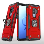 MCC Shockproof Samsung Galaxy S9+ Plus Heavy Duty Tough Case Cover Ring [Red]