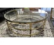 Aurora Glass Coffee Table with Silver & Black Base