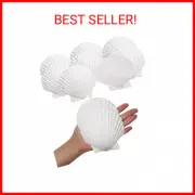 10PCS Sea Shells White Scallop Shells for Crafts Baking Cooking Serving Food, 4-
