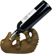 BRUBAKER Wine Bottle Holder Thirsty Crocodile - Drunk Animals - Polyresin