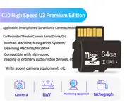 GGP 2Pcs 64Gb Micro Sd Card C10 U3 High Speed Memory Card Ideal For Mp3 Players, Cameras, Radios.And More