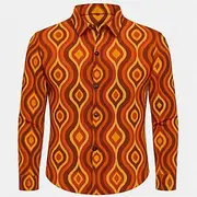 Retro Vintage 1970s Shirt Disco Geometic Men's Halloween Carnival Pride Parade Pride Month Festival Adults' Shirt