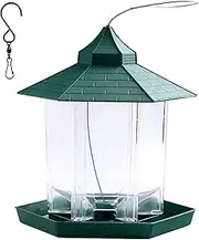 Bird Feeders, Wild Bird Feeders for Outdoors Hanging, Hexagon Shaped with Roof Bird Feeders for Outside Wild Birds for Garden, Yard Outside Decorations