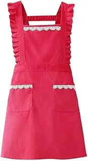 [MYSMFY] Kitchen Aprons Corduroy Aprons, Kitchen And Household Princess Style Protective Clothing, Cooking And Dining Chef Aprons For Cooking Baking, Colorful
