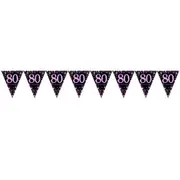 Pink Celebration 80 Prismatic Plastic Pennant Banner