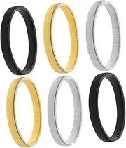 TEMPNAP Compression Sleeve Men 6 Pack Elastic Arm Bands Metal Shirt Sleeve Bands Elastic Arm Cuffs for Men