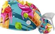 [YTYVAGT] 2-Pc,Gourd-Shaped Working Cap,Fisherman Hat with Buttons and Cotton Sweatband,Celebrate Holiday Ice Cream