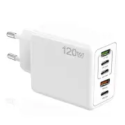 120W 5-Port USB PD Charger 2USB-A+3USB-C PD QC3.0 Fast Charging Wall Charger Adapter EU Plug US Plug for iPhone 15 14 13