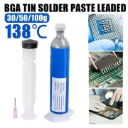 30/50/100g 138℃ BGA Tin Solder Paste Leaded Sn42/Bi58 Syringe Liquid Low Melt
