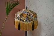 Lampshade scallop leopard printed hand-stitched table lampshade floor lampshade