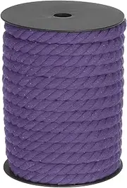 sourcing map Cotton Rope 3 Strand Twisted Braided Rope Cord, Light Purple 23m/25 Yard 10mm Dia for Wall Hanging, Plant Hanger, Knitting, Macrame Knotting