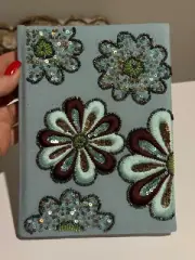 Papyrus Womens Fabric Hardcover Floral Sequin Embroidered Blank Journal Notebook