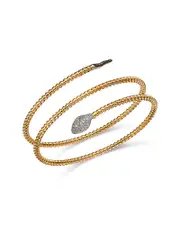 Bloomingdale's Fine Collection White & Brown Diamond Flexible Wrap-Around Snake Bangle Bracelet in 14K Yellow & White Gold, 0.35 ct. t. w.