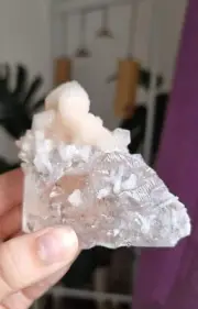 Stilbite On Calcite With Quartz Crusting