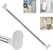 EZONEDEAL No Drilling Extendable Shower Curtain Tension Rod Telescopic Curtain Rod Telescopic Rail Stainless Steel Bath Closet Hanging Pole (70-120 Cm)
