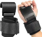 2 Pcs Weight Lifting Hooks, Men Women Weight Lifting Hooks, Non-Slip Rubber Coated Grips, for Deadlift, Powerlift, Pull up bar, Liftups, Shrugs, Gym Lifting Grips Wrist Straps (Black)