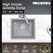 Concrete Grey Granite Stone Single Bowl Kitchen Sink Top/Undermount 533x457mm