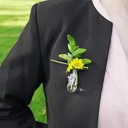 LOIKMIUP Mini Vase Glass Bottles Brooches, Lapel Pin On Back Decorative Small Bottles, DIY Miniature Flower Vase Brooch to Hold Tiny Blooms Flower for Wedding Party