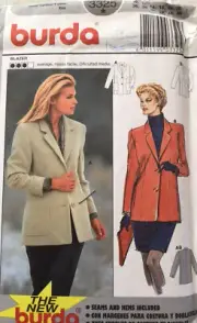Burda Womens Blazer Sewing Pattern 3325 Size 10 To 20 NEW