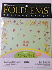 Yasutomo Fold'Ems Origami Duo Pearl Chiyogami 4314 5-7/8" square 14 shts-NEW