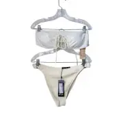 NWT Nasty Gal White Swim Bikini Set, Size 10