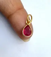 0.58 Carat Natural Ruby Pendant Necklace 14k Solid Gold Handmade Jewelry Gift