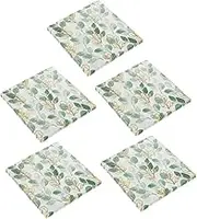 5pcs Eucalyptus Hand Towels Decorative Napkins for Parties Floral Print Guest for Showers Everyday Use Per Pack Easy Cleanup