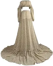 [D&J DON&JUDY] D&J Women's Two Pieces Outfits Off Shoulder Crop Top and Skirt Set Boho Baby Shower Maxi Dress Photography