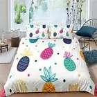 King Size Duvet Cover Fruit Pineapple Duvet Cover with Zipper Closure Bedding