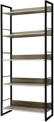 Artiss Bookshelf, 5 Tier Metal Book Shelf Bookcase Corner Display Storage