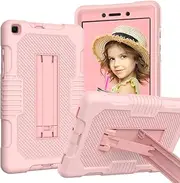 [Cavor] for Samsung Galaxy Tab A 8.0 Case 2019 Tablet T290 T295 Case 3 in 1 Heavy Duty Rugged Shockproof Drop Protective Cover with Built-in Kickstand Anti-Slip Back Cover (Rose Gold)