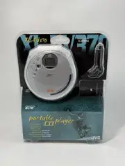 JVC Portable CD Player XL-PV370SL Silver Car Adapter Cassette New Vtg NOS