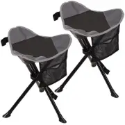 2 Pack Folding Tripod Stools for Adults Lightweight Portable Camping Stools f...