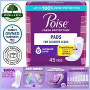Incontinence Pads Women's Long Absorbency 45 Count All-Day Leak Protection