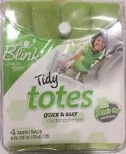 "Blink" Tidy Totes 4 Mesh Drawstring BagsGreen 18"x14" InchesNEW