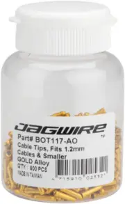 Jagwire Standard 1.2mm Cable End Crimps, Color Gold Anodized, 500 count bottle