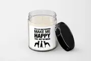 Italian Greyhounds Make me Happy Candle - Soy Wax Candle