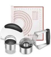 Pastry Cutter, Biscuit Cutter, Dough Scraper, Silicone Baking Mats, Stainless Se