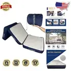 Detachable Tri-Fold Twin Camping Air Mattress - 75x28, Quick Inflate, Blue