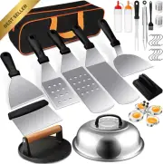 29-Piece Stainless Steel BBQ Grill Tool Set & Griddle Accessories Kit