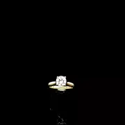 10K Solid Yellow Gold Round Solitaire Cz Ring For Women