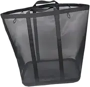 Oshhni Mesh Beach Bag Foldable Laundry Hamper Laundry Basket Lightweight Bathroom Portable Swimming Pool Bag for Clothing Cosmetics, small