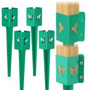 4x4 Fence Post Anchor Ground Spike - Metal Post Stake 24inch, Powder Coated P...