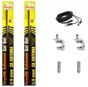 CB RADIO 2 FIRESTIK FL4 4FT BLACK ANTENNAS,18ft DUAL COAX, MOUNTS & SPRINGS