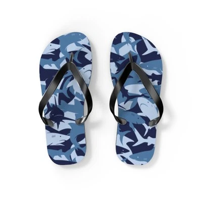 Sharks Summer Sandals, Beach Shoes, Vacation Flip Flops, Pool Slides