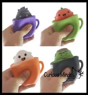 Set of 4 Halloween in a Cup - Surprise Character Pop Up Hide and Seek Fidget - B